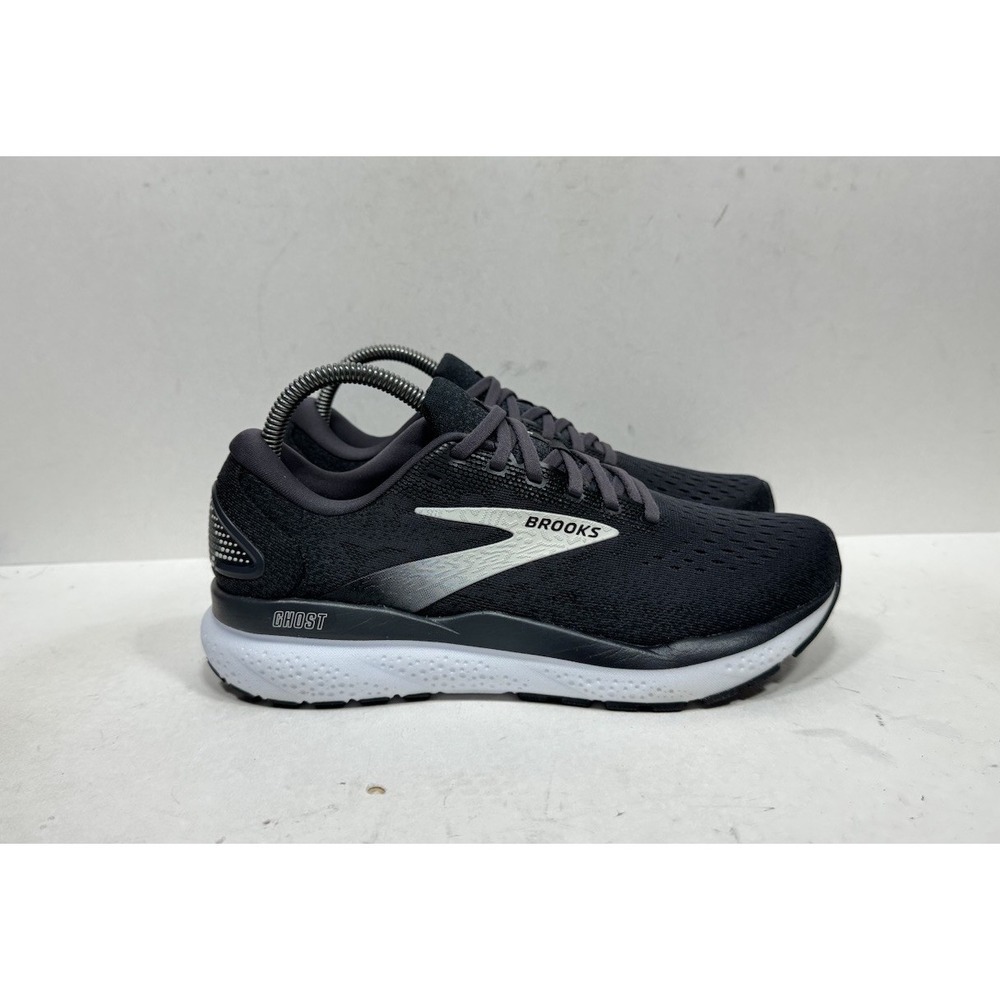 Brooks Ghost 16 Running Shoes Black White Grey 1204071B090 Womens Size 8.5 B
